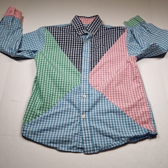 Vineyard Vines Other - Vineyard Vines Boys Gingham Color Block Button Up Shirt Size S (8-10)
